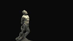 Classical Greek Marble Statue of a Bearded Man Struggling Against Heavy Chains, Sculpture, Greek Statues HD wallpaper