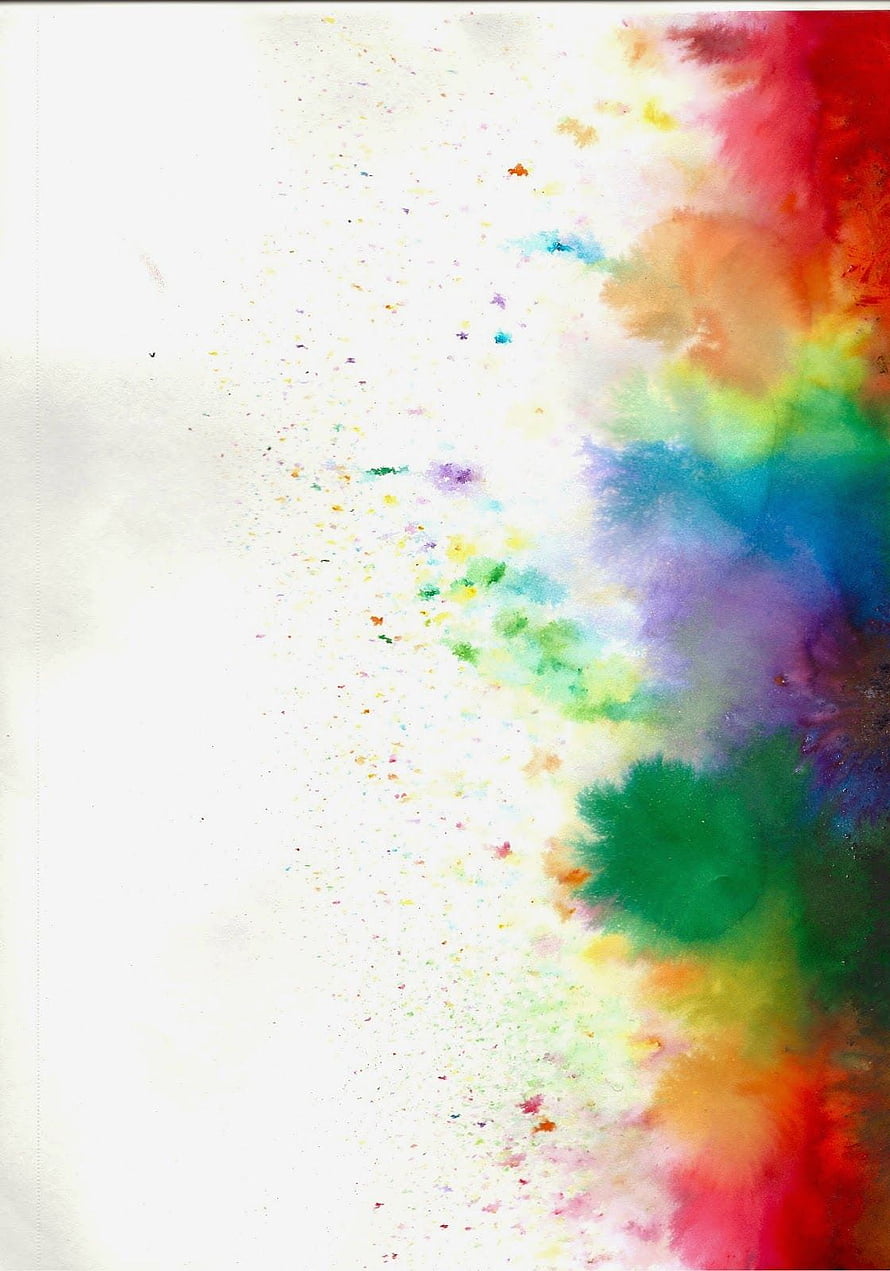 Abstract Watercolor Splash With Vibrant Rainbow Colors On White Background HD phone wallpaper