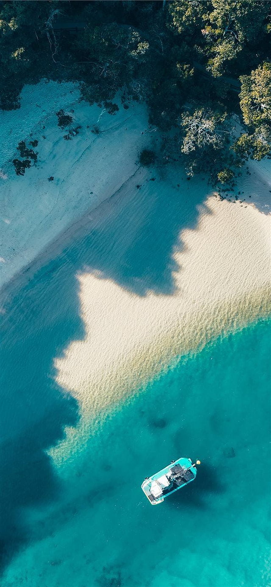 Aerial View of Turquoise Water and White Sand Beach in Australia HD phone wallpaper