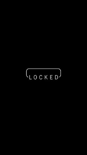 Minimalist Locked Text Graphic on Black Background HD phone wallpaper