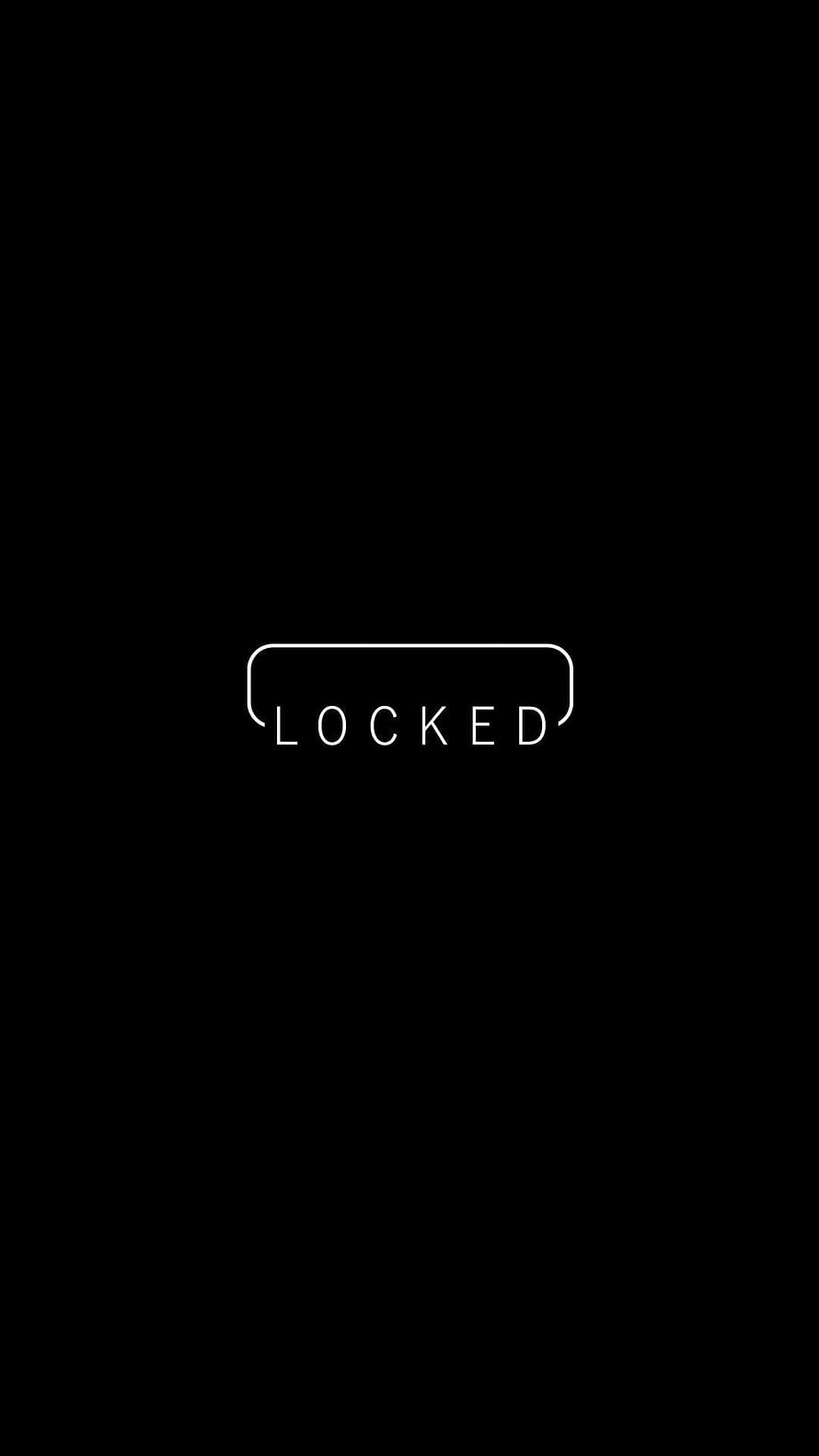 Minimalist Locked Text Graphic on Black Background HD phone wallpaper