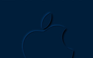Apple 3D Logo on Dark Blue Minimalist Background HD wallpaper