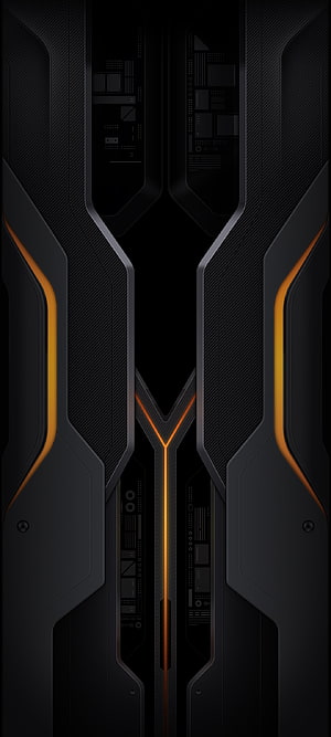 Futuristic Black and Orange Sci-Fi Technology Interface Abstract Wallpaper HD phone wallpaper
