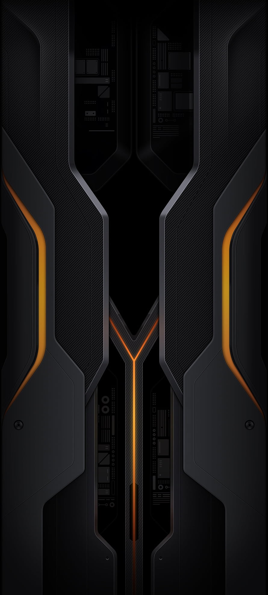 Futuristic Black and Orange Sci-Fi Technology Interface Abstract Wallpaper HD phone wallpaper