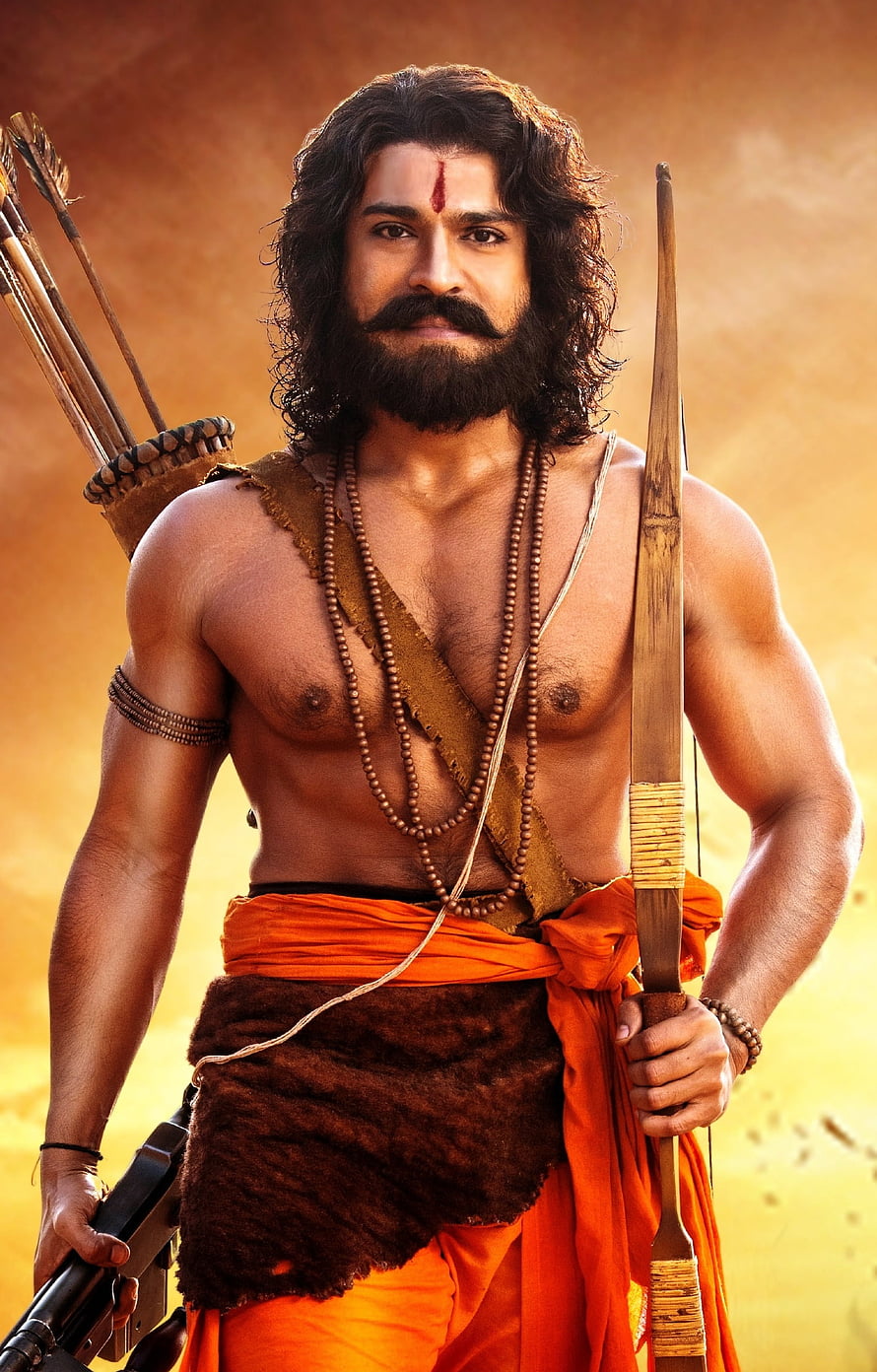 Prabhas as Mahabali Prasad in Kalki 2898 AD holding bow and gun HD phone wallpaper
