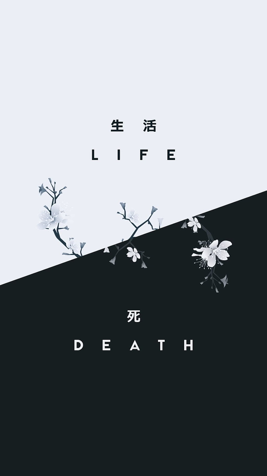 Minimalist Life and Death Concept with Cherry Blossoms HD phone wallpaper
