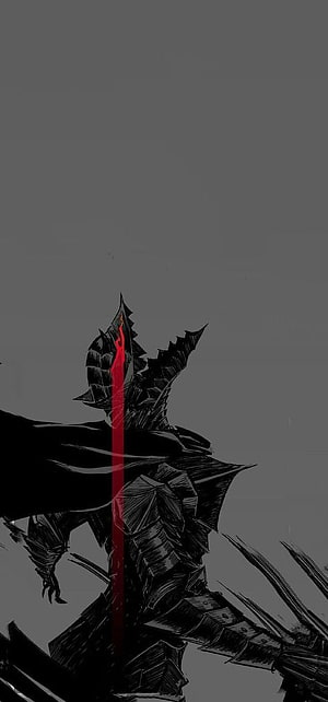 Dark Fantasy Knight With Glowing Red Eye Slit And Spiked Armor HD phone wallpaper