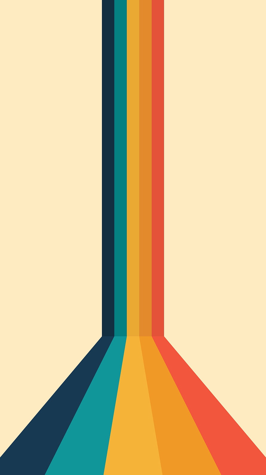 Minimalist Geometric Color Stripes on Cream Background HD phone wallpaper