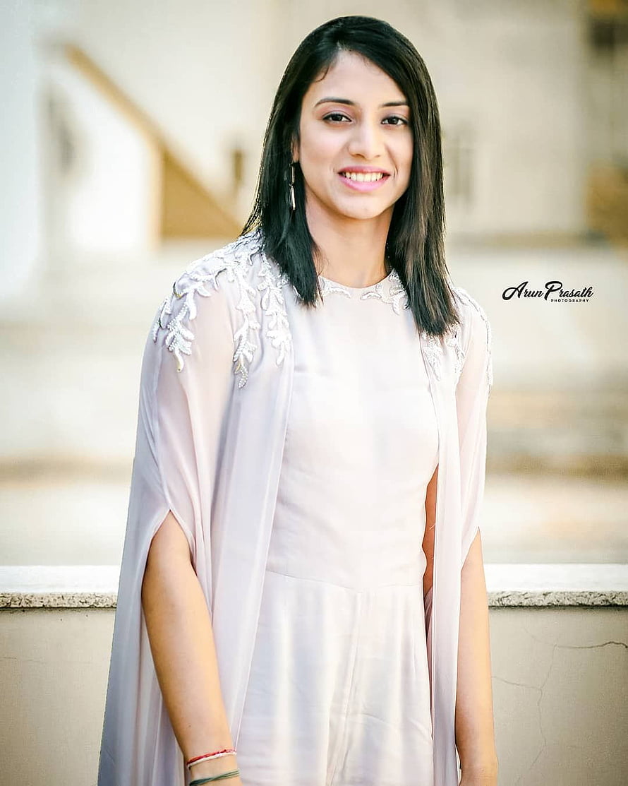 Smriti Mandhana in an elegant white embroidered dress with a soft pastel dupatta HD phone wallpaper
