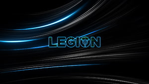 Lenovo Legion Gaming Logo Wallpaper with Blue Neon Light Streaks HD wallpaper