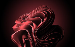 Windows 11 Red Abstract Flowing Ribbon Wallpaper HD wallpaper
