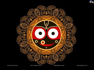 Kali Ma Mandala Artwork with Intricate Golden Floral Patterns on Black Background, Jagannath. Lord jagannath, Indian gods, Hindu art HD wallpaper