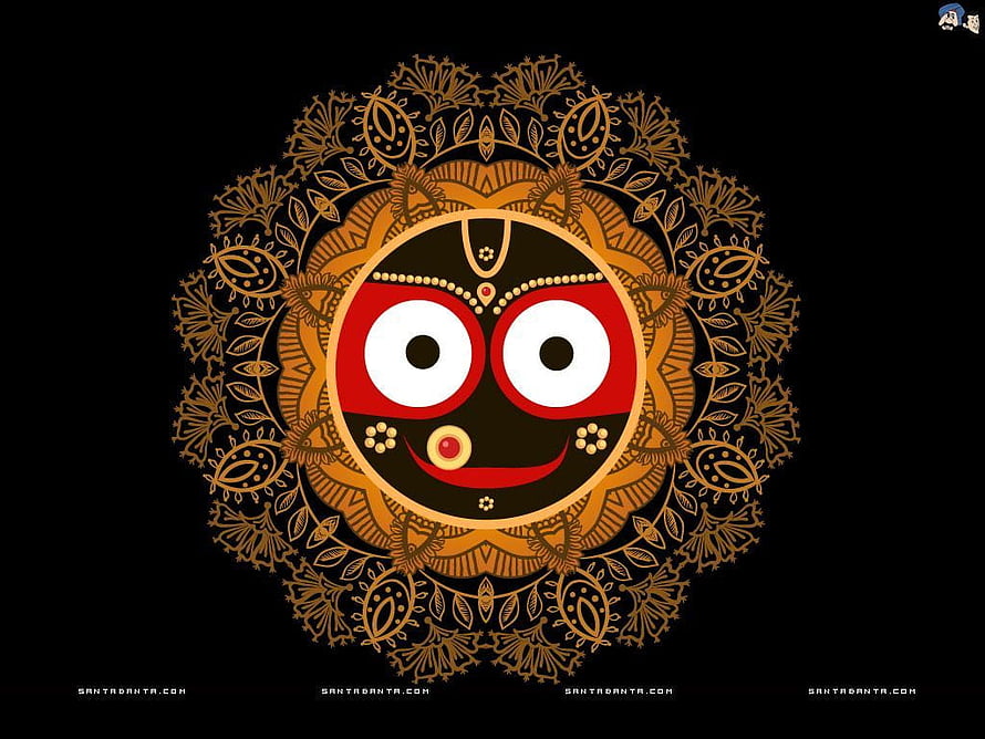 Kali Ma Mandala Artwork with Intricate Golden Floral Patterns on Black Background, Jagannath. Lord jagannath, Indian gods, Hindu art HD wallpaper