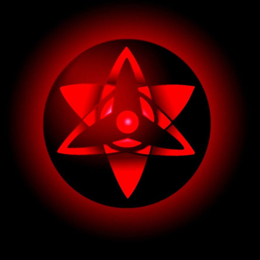 Eternal Mangekyou Sharingan Red Eye Symbol on Black Background HD phone wallpaper