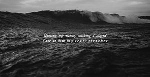 Taylor Swift Lyrics Over Black and White Ocean Waves HD wallpaper