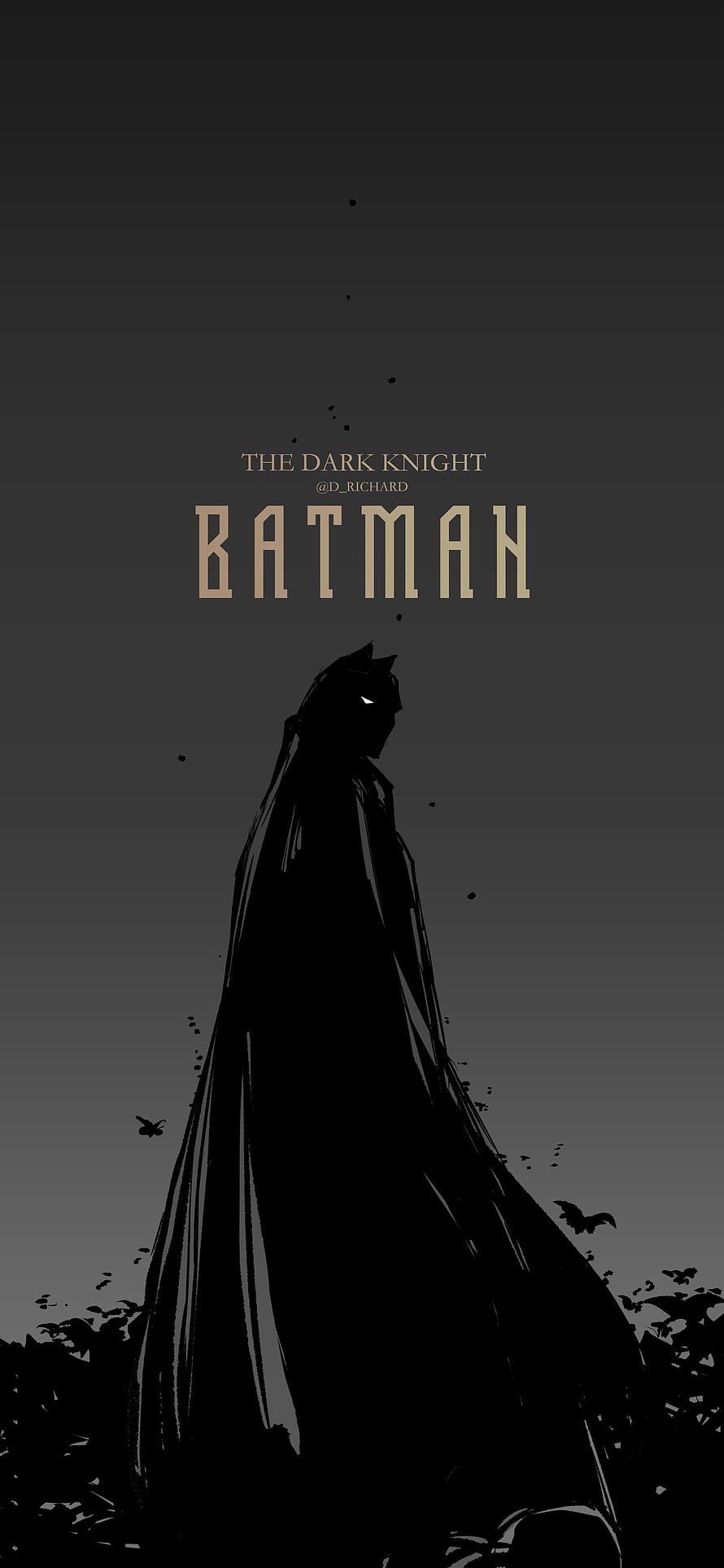 Batman The Dark Knight Silhouette Wallpaper, Batman Lockscreen, Batman Aesthetic HD phone wallpaper