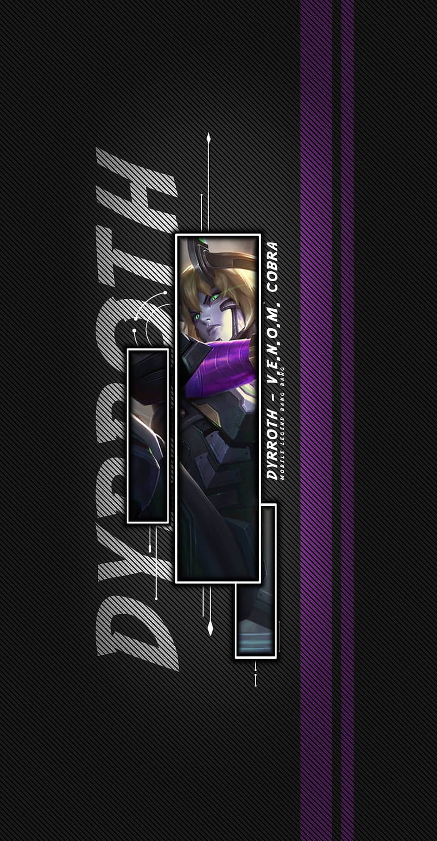 Dyrroth V.E.N.O.M. Cobra Skin from Mobile Legends: Bang Bang Character Art HD phone wallpaper
