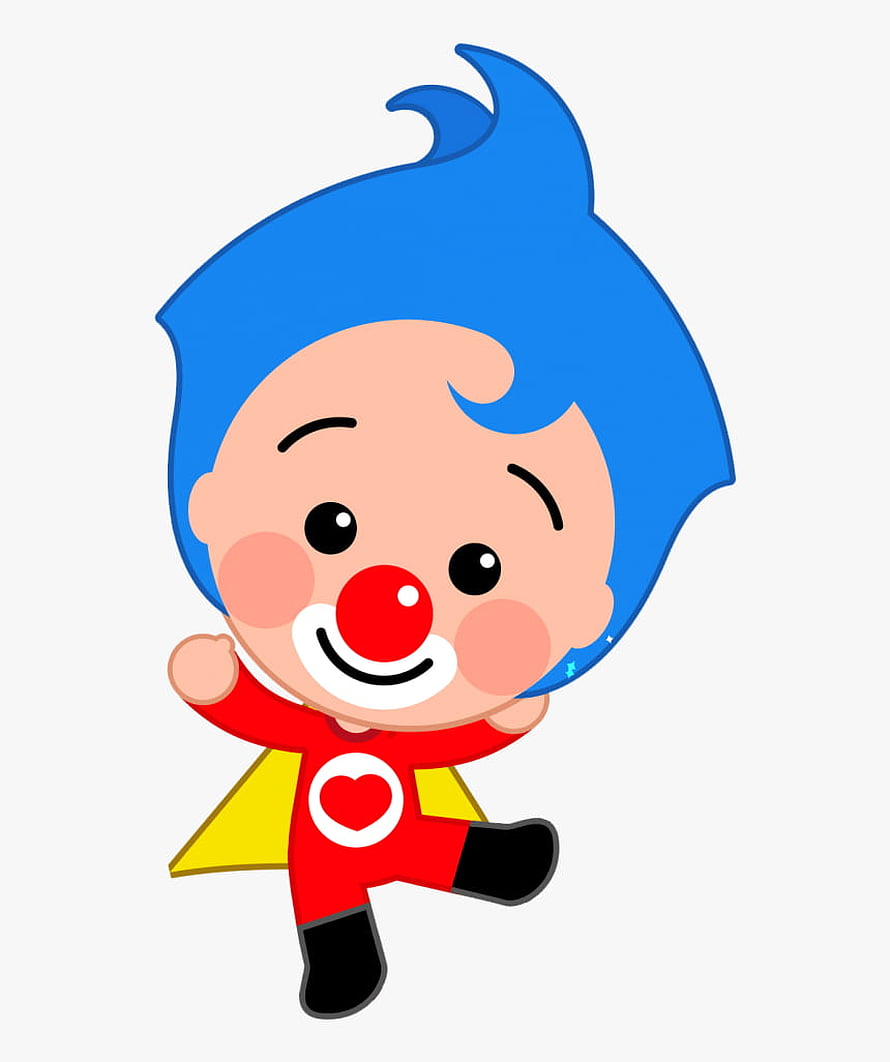Plim Plim Cartoon Character in Red Suit with Blue Hair and Yellow Cape HD phone wallpaper