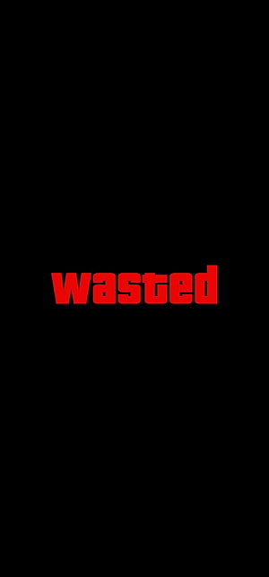 GTA Wasted Screen Minimalist Red Text on Black Background HD phone wallpaper