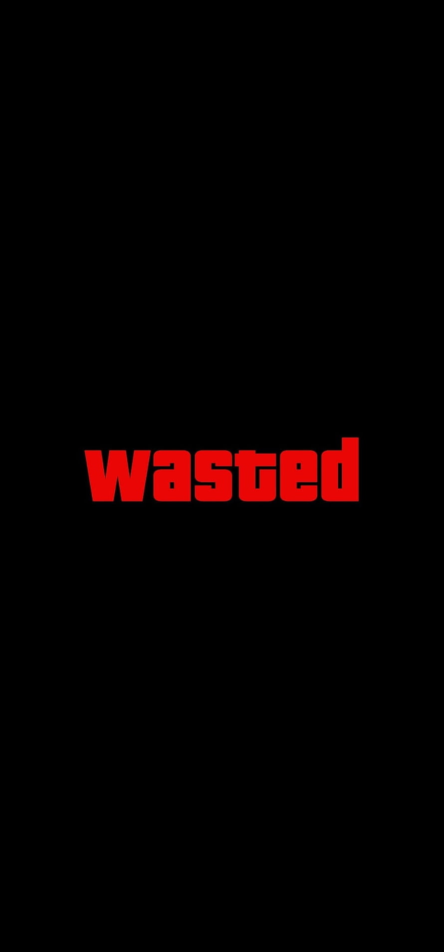 GTA Wasted Screen Minimalist Red Text on Black Background HD phone wallpaper