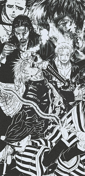 Dark Shonen Manga Compilation Featuring Berserk, One Piece, and Jujutsu Kaisen Characters HD phone wallpaper