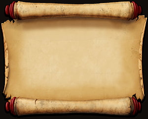 Vintage Parchment Scroll With Red Handles And Burnt Edges HD wallpaper