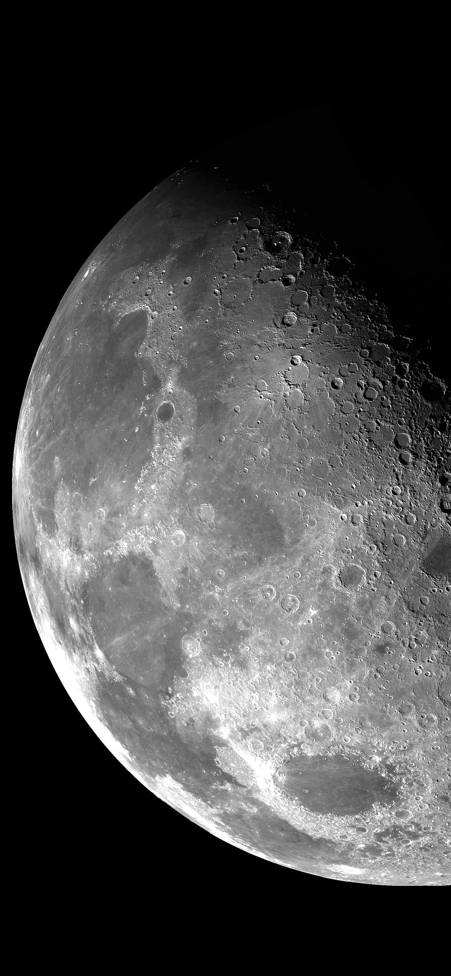 High Resolution Black And White Moon Surface Craters And Texture HD phone wallpaper