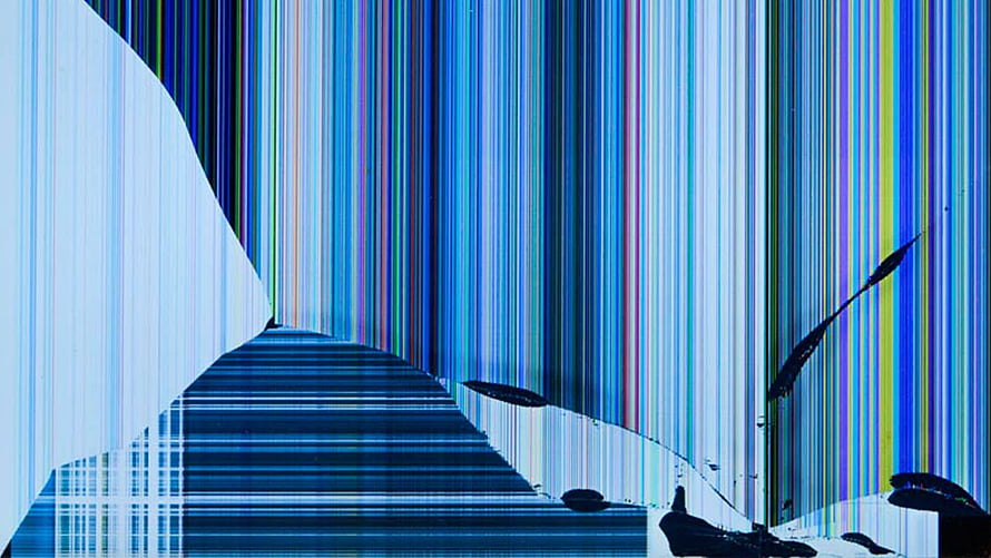Abstract Digital Glitch Art With Vertical Color Stripes And Distorted Geometric Shapes HD wallpaper