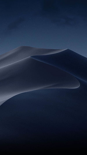 Mystic Desert Dunes Under a Starry Night Sky in Deep Blue Tones HD phone wallpaper