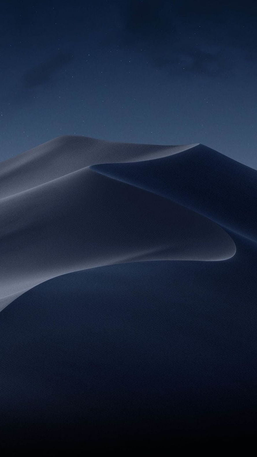 Mystic Desert Dunes Under a Starry Night Sky in Deep Blue Tones HD phone wallpaper