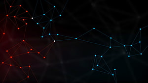 Abstract Plexus Network with Red and Blue Nodes on Dark Background HD wallpaper