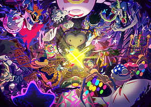 Kirby Star Allies Ensemble Artwork Featuring Marx and Allies in Vibrant Fantasy Style HD wallpaper