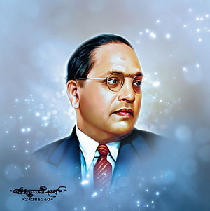 Portrait of Sheikh Mujibur Rahman in Suit and Glasses with Sparkling Background, B. R. Ambedkar, Bhimrao Ambedkar HD phone wallpaper