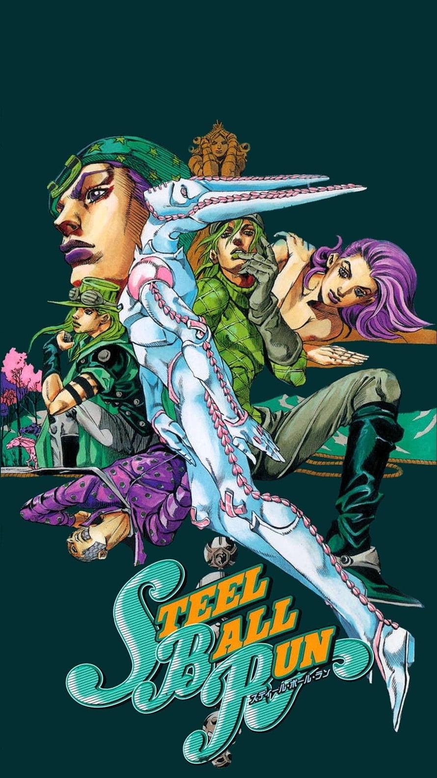 Steel Ball Run Cast and Tusk Act 4 Anime Style Wallpaper HD phone wallpaper