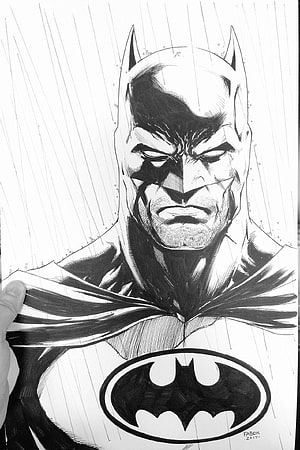 Intense Black and White Batman Ink Illustration with Rain Effect, Comic Drawing Book Luxury M E Lendo On Batman. Batman drawing, Batman art drawing, Batman art HD phone wallpaper