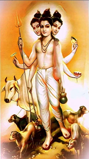 Lord Shiva with Nandi Bull and Cows, Hindu Mythology Art HD phone wallpaper