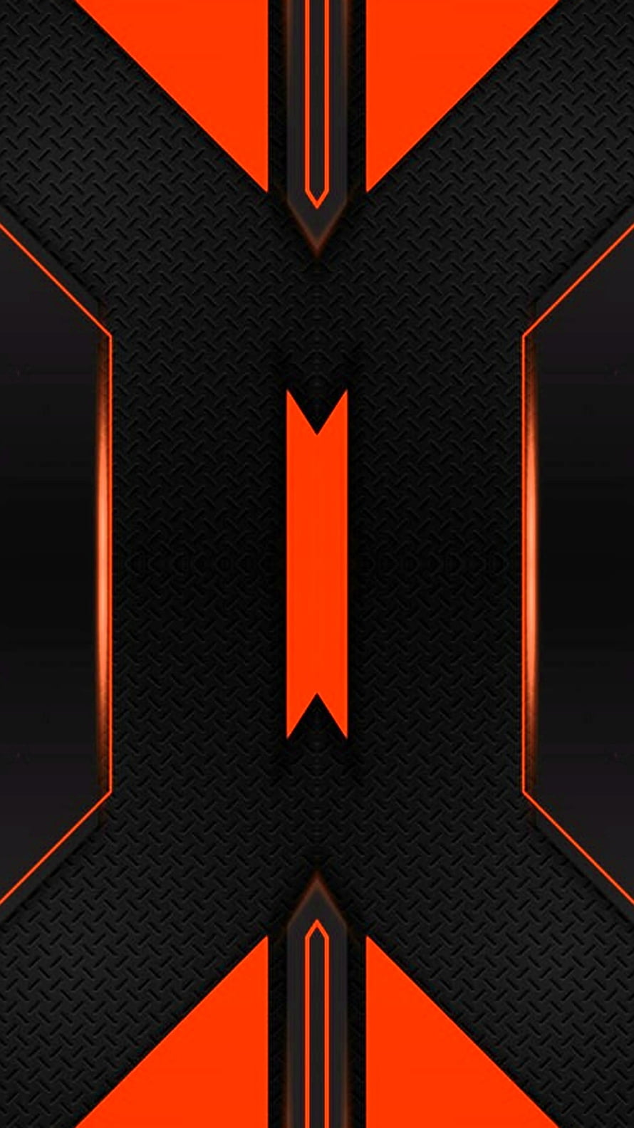 Abstract Orange and Black Geometric Pattern with Metal Texture HD phone wallpaper