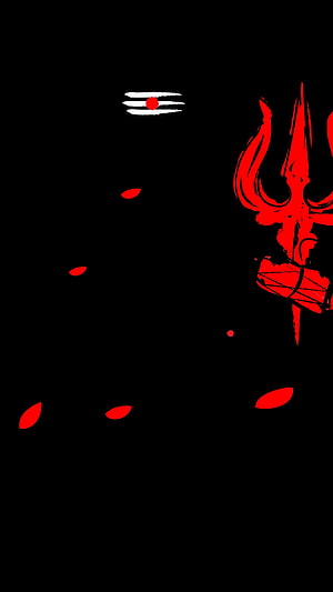 Red Wolverine Claws and Falling Petals on Black Background HD phone wallpaper