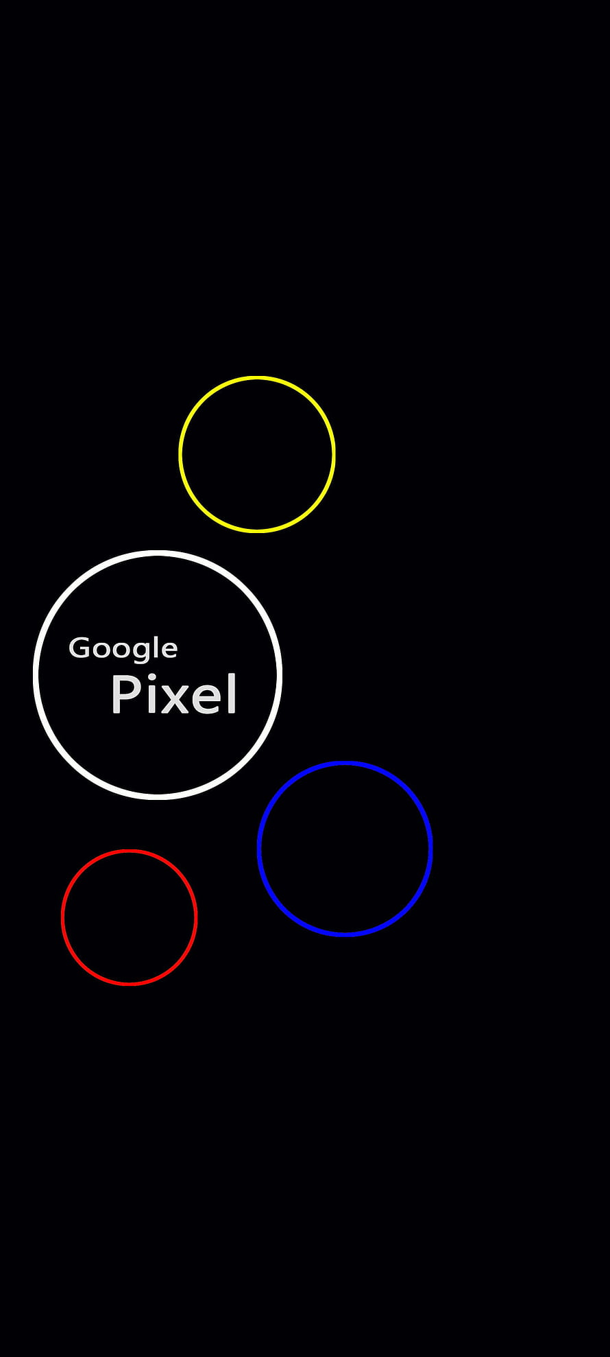 Google Pixel Logo Wallpaper with Colorful Circles on Black Background HD phone wallpaper
