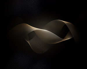 Abstract Golden Wave Lines on Black Background HD wallpaper