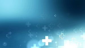 Abstract Blue Medical Cross Pattern with Digital Grid and Soft Gradient Background HD wallpaper
