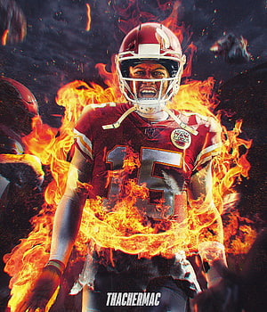 Patrick Mahomes Kansas City Chiefs fiery football player wallpaper HD phone wallpaper