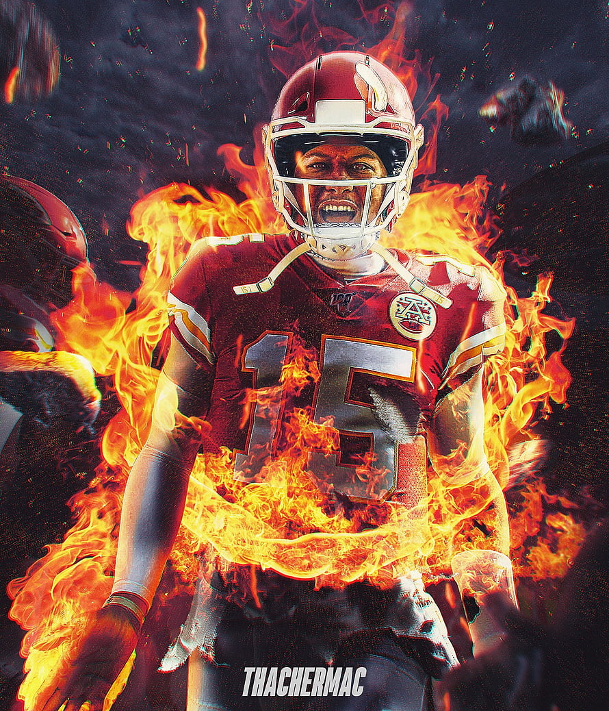 Patrick Mahomes Kansas City Chiefs fiery football player wallpaper HD phone wallpaper