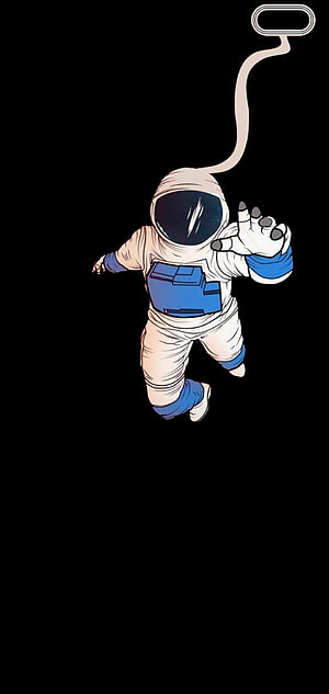 Illustration of an astronaut floating in deep space reaching out with a tether HD phone wallpaper