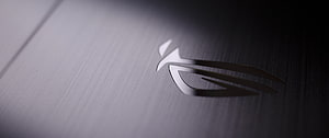 Asus Republic of Gamers Logo on Brushed Metal Surface HD wallpaper