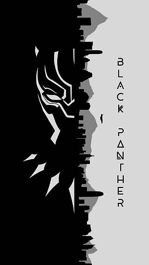 Black Panther Minimalist Silhouette Wallpaper HD phone wallpaper