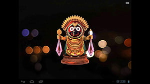 Lord Jagannath 3D Animated Idol with Ornate Crown and Traditional Attire HD wallpaper