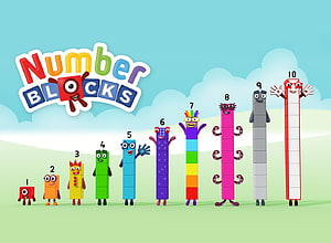Numberblocks Cast Lineup Featuring Characters One Through Ten on a Sunny Meadow HD wallpaper