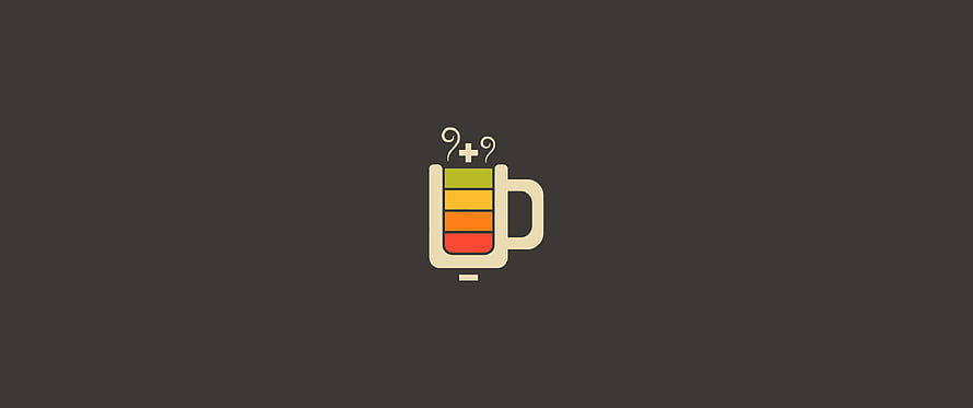 Gruvbox Color Palette Icon with Steaming Coffee Mug on Dark Background HD wallpaper