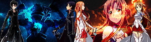 Sword Art Online Anime Characters Kirito and Asuna Fantasy Battle Scene HD wallpaper